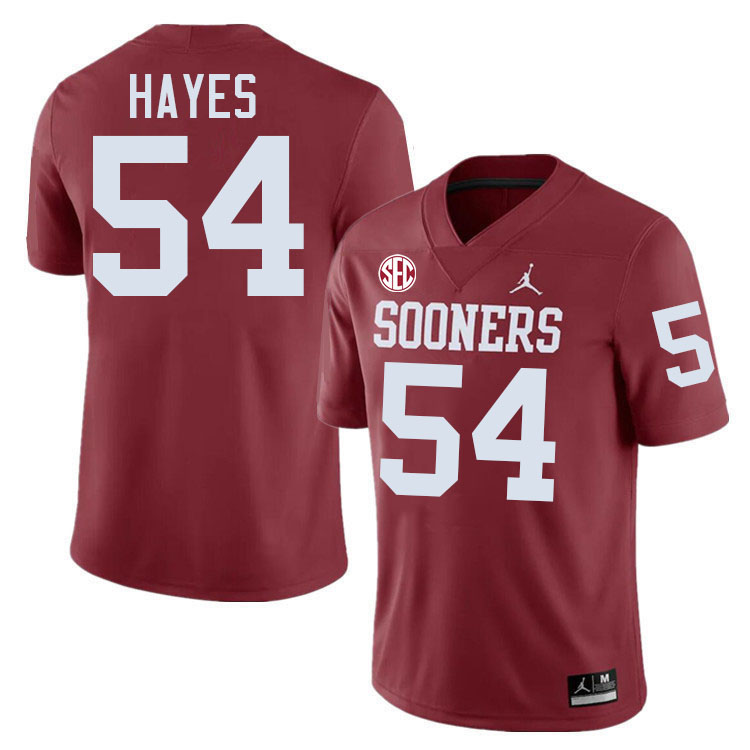 Oklahoma Sooners #54 Marquis Hayes College Football Jerseys,Uniforms-Crimson